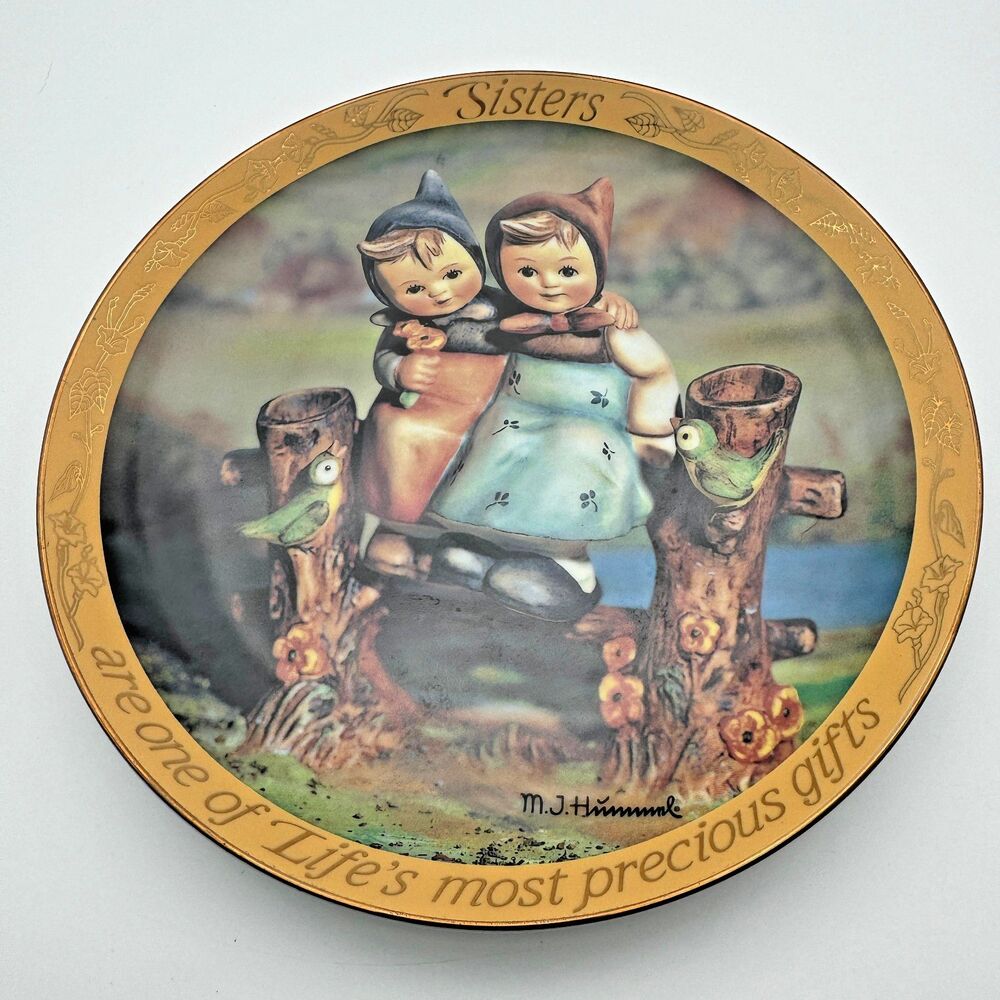 Hummel Plate “Sisters” Limited Edition Danbury Mint Final Issue 2006 Heart Warm